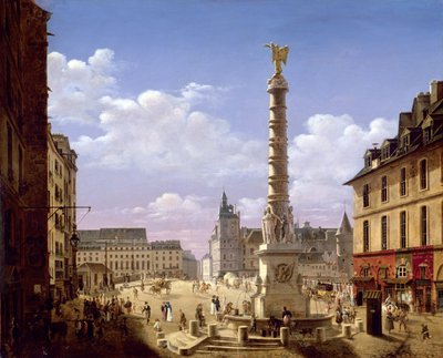 The Fountain in the Place du Chatelet, Paris, 1810 by Etienne Bouhot